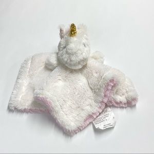 Unicorn lovey white & pink with gold horn super soft plush security snuggles toy